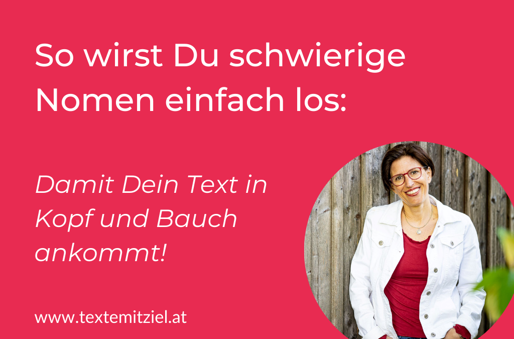 Ersetze schwierige Hauptwörter durch einfache