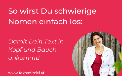 Ersetze schwierige Hauptwörter durch einfache