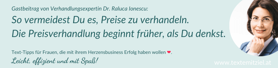 So kannst Du es vermeiden, dass Deine Preise verhandelbar erscheinen.