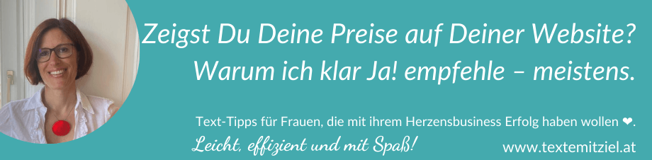 Zeigst Du Deine Preise online?
