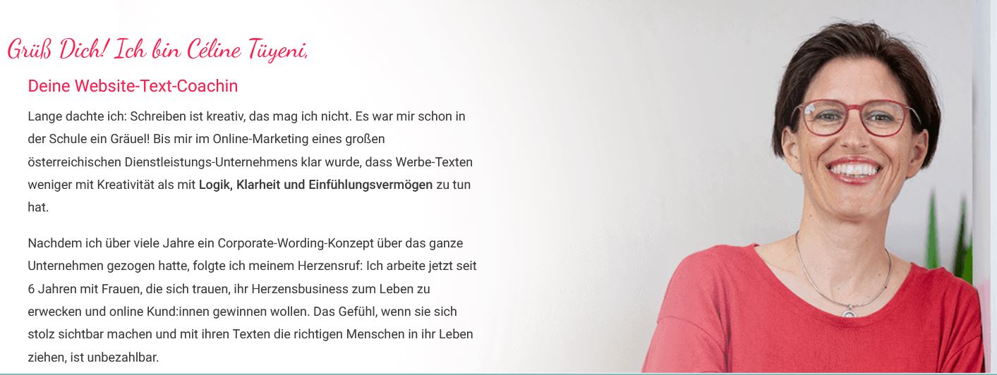 Füge in Deine Landingpage einen Über-mich-Abschnitt ein