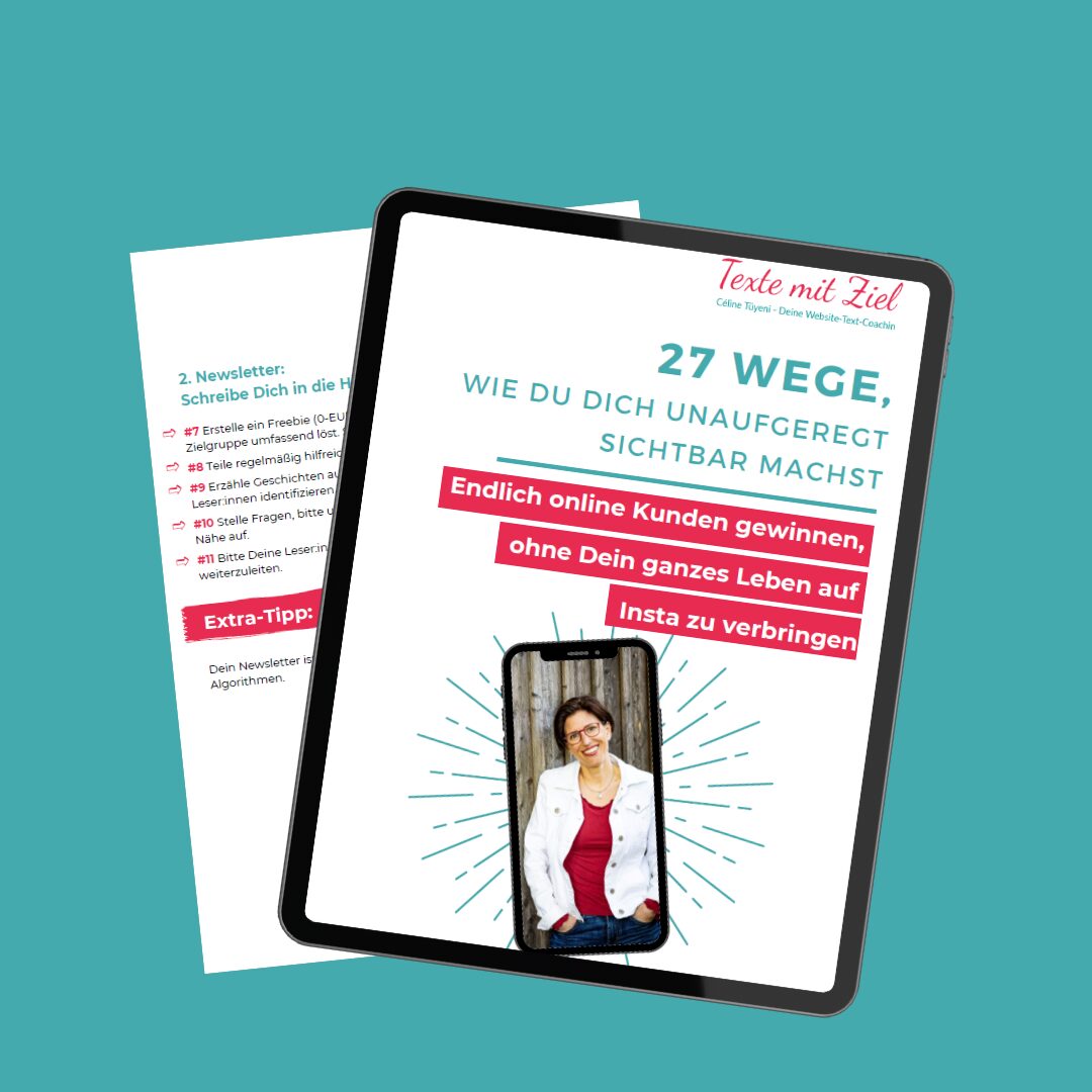 PDF Guide mit 27 Wegen, wie Du Dich unaufgeregt sichtbar machst